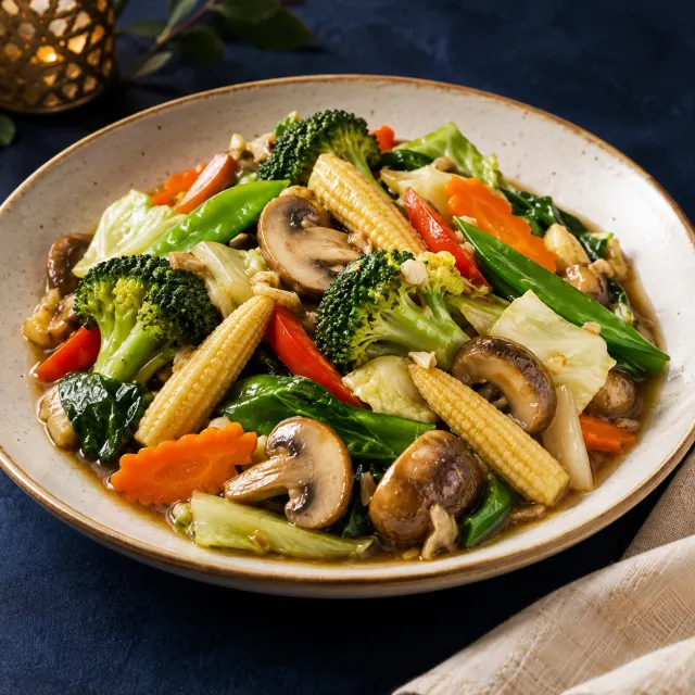 Illustrative image of Thai Vegetable with Mushroom & Baby Corn